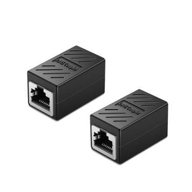 Imagem de Acoplador RJ45, acoplador Ethernet Cat6 para Cat5e/Cat6/Cat7/Cat8, adaptador extensor Ethernet de 1000 Mbps, conector LAN para modem roteador PC Switch extensão de rede, fêmea para fêmea - pacote com