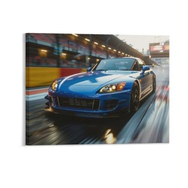 Imagem de HouLaiZhe Carro Esportivo S2000 Jdm Carro Esportes Cool Posters Tela Estética Decoração de Parede Pintura de Parede Sala de Galeria Decoração de Parede para Quarto Sala de Estar Escritório 11 x 14