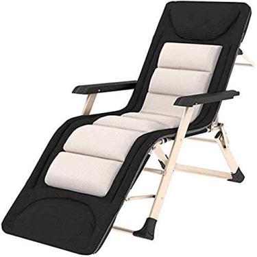 Imagem de YYBOES Espreguiçadeira reclinável, cadeiras de acampamento, reclinável dobrável, espreguiçadeira de jardim com encosto de cabeça removível, espreguiçadeira relaxante de escritório, cama de banho de