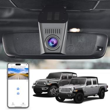 Imagem de Câmera veicular 4K personalizada para Wrangler JL 2018-2024 e Jeep Gladiator JT 2020 2021 2022 2023 2024 Mojave Overland Rubicon etc, visual OEM integrado, aplicativo e WiFi, cartão de 64 GB