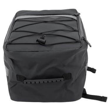 Imagem de Dpofirs Bolsa para Rack de Bicicleta Traseira 15L, Resistente à água, Porta-malas de Bicicleta para Exterior, Preto, Couro PU Portátil