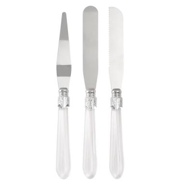 Imagem de Conjunto 3 Espátulas Inox Confeiteiro Decorar Bolos Tortas Sobremesas