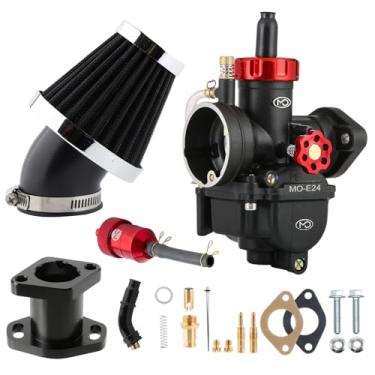 Imagem de Carburador PE24 para motores Predator 212 196cc 224cc, kit de carburador de 24 mm para Coleman CT200U BT200X Mini Bike KT196 Go Kart GX160 GX200 6,5hp motor clone com coletor de admissão 48 mm filtro