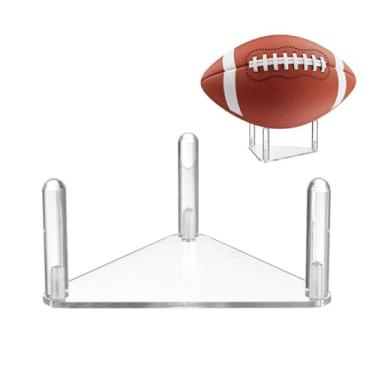 Imagem de AUNMAS Suporte de Futebol Acrílico, Suporte de Bolas de Borda Redonda, Rack de Exibição de Bola de Futebol de Basquete para Lembranças Esportivas (Transparente)