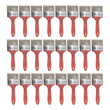 Imagem de Kit 24 Pincel Trincha Pintura Cerdas Gris Media 3 Polegadas - Roma