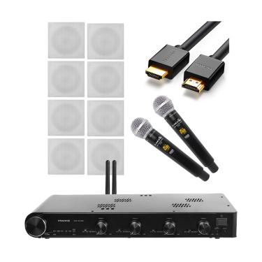 Imagem de Kit Karaokê Slim 4700 HDMI + 8 Arandelas CI8S Com Microfones