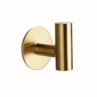 Imagem de Prateleiras suspensas Mr And Ms-cabides escovados dourados, gancho de parede para casa, rack de banheiro autoadesivo, 2 ou 4 peças(Gold,2pcs)