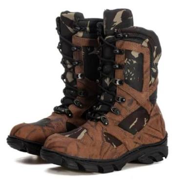 Imagem de Bota Masculina de Segurança PM Militar Cano Médio Proteção Semi Nobuck