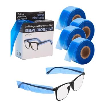 Imagem de BARBERTOP 4 peças de luvas descartáveis para óculos – Capas para óculos contra a cor do cabelo, tintura de cabelo, capas de braço de vidro, serve para óculos de todos os tamanhos, 200 por pacote