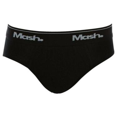 Imagem de Cueca Slip Mash Masculina Algodão Lisa Infantil, G, Preto
