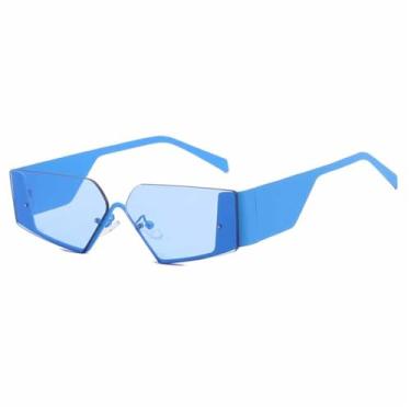 Imagem de Óculos de Sol de Pernas Largas Feminino UV400 Masculino Estilo Punk para Esportes ao Ar Livre, Corrida e Ciclismo, Azul