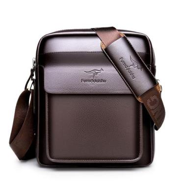 Imagem de Bolsa Messenger de couro para homens, bolsa tiracolo elegante - yiweis