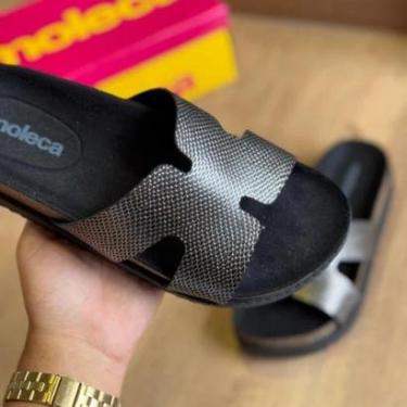 Imagem de Sandália Feminina Papete Moleca Tratorada 5500.100 -Preto-Feminino