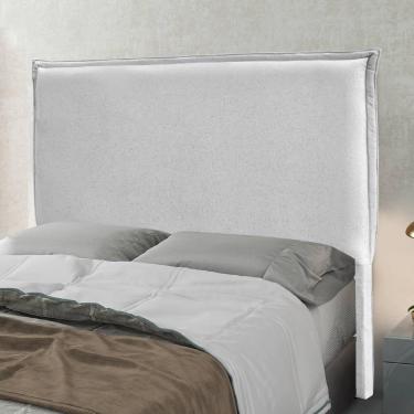 Imagem de Cabeceira Casal 1,40m Estofada Com Borda Italiana Em Tecido Linho Luna – Lucadi Rústico Grígio