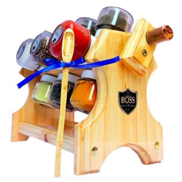 Imagem de Porta temperos / Condimentos Giratório com Manivela e 12 Potes  - Boss