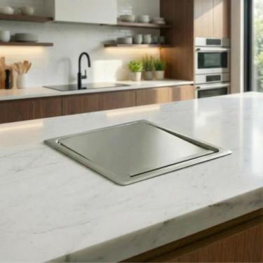 Imagem de Lixeira Embutir Quadrada Embutir Aço Escovado 8 L - Stillus Home, LIXE