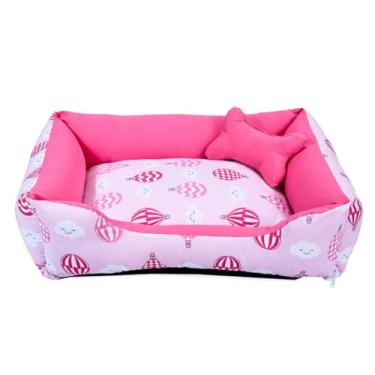 Imagem de Cama Pet Caminha de Cachorro Grande Lavável com Fundo Impermeável, Confortável e Resistente(Balão Pink)