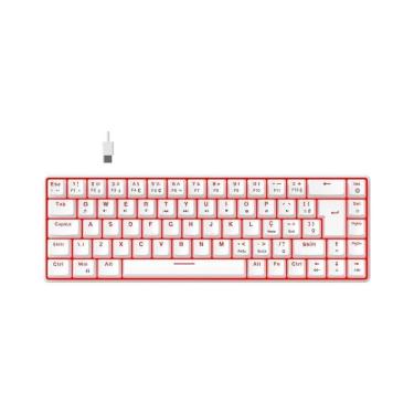Imagem de Teclado Mecânico Gamer Hyrax Thunder Pro Switch Huano LED Layout 65%, USB-C, ABNT2, HCK65W-BROWN-LED-Unissex