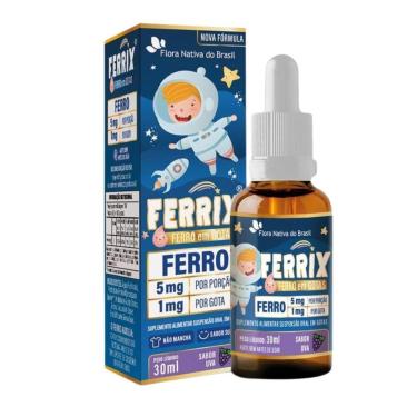 Imagem de Ferrix Kids (Ferro 5mg/porção) 30ml Sabor Uva Flora Nativa-Unissex