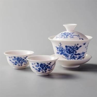 Imagem de Conjunto de chá da tarde 1 peça 22 ml China conjuntos de xícaras de chá de porcelana conjunto de chá de cerâmica tigela de chá xícaras e pires conjunto de chá para adultos (cor: A) (A)