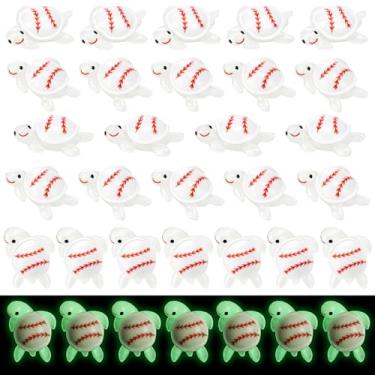 Imagem de Amyhill 30 peças de pequenos presentes esportivos luminosos mini bola positiva tartaruga presente suporte emocional tartaruga para fãs de times esportivos adolescentes jogadores (beisebol)