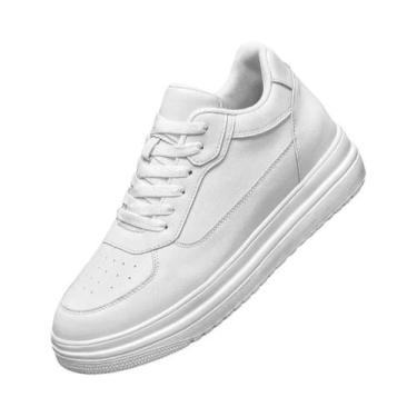 Imagem de Tênis Esportivos Masculinos De Couro Com Aumento De Altura Invisível 6