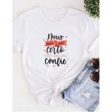 Imagem de Camiseta Blusa Tshirts Deus Marcou O Tempo Algodão Unissex - MB Sport,