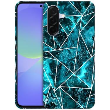 Imagem de GlamCase - Capa com suporte impresso em mármore geométrico azul-petróleo para A365G