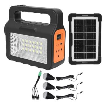 Imagem de Pssopp Gerador de Energia Solar Portátil, Estação de Energia de Painel Solar de Iluminação de Grande Capacidade para Acampamento Ao Ar Livre, Blecaute de Emergência