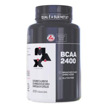 Imagem de Bcaa 2400 200 Caps Max Titanium Suplemento Academia, 1, 200 cápsulas, 