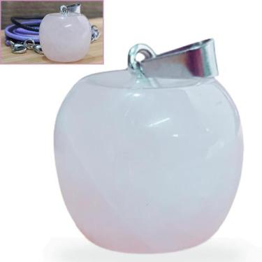 Imagem de Pingente pedra natural maçã do amor ametista unakita quartzo jaspe aco