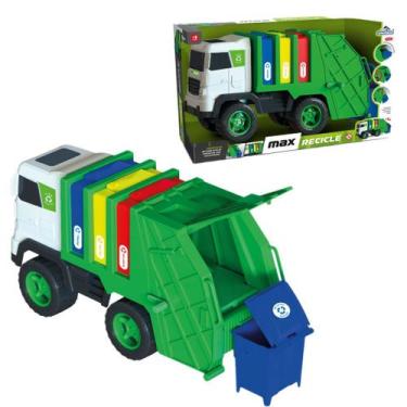 Imagem de Caminhão Lixo Reciclagem Grande Brinquedo Articulado Adijomar