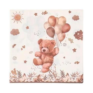Imagem de Guardanapos De Papel Urso De Pelúcia Marrom 20un. Descartáveis Para Ch
