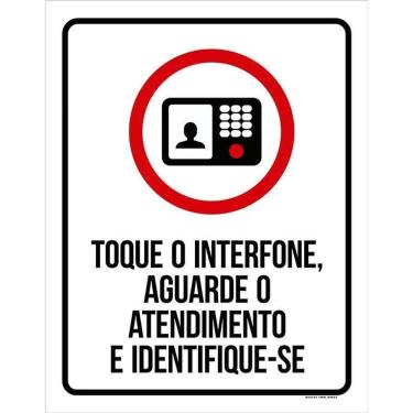 Imagem de Kit 3 Placa Acm Toque Interfone Aguarde Atendimento 18X23