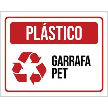 Imagem de Placa Sinalização - Lixo Plástico Garrafa Pet 36X46 - Sinalizo