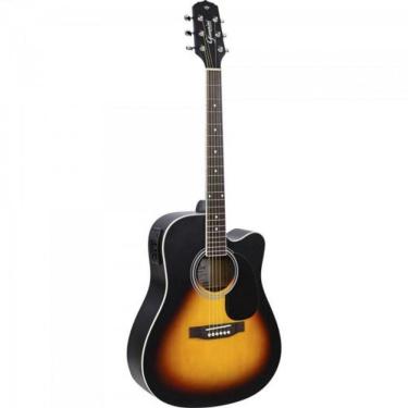 Imagem de Violão Eletroacustico Dreadnought Aco Gdc-1 Ceq Vintage Sunburst Satin Giannini
