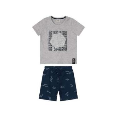 Imagem de Conjunto Menino Camiseta e Bermuda Moletom Carinhoso-Masculino