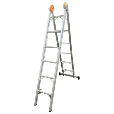 Imagem de Escada De Alumínio Extensiva Com Acessórios Em Polipropileno 10 Degraus Antiderrapantes - Agata Escada De Aluminio Extensiva 10 Degraus Agata