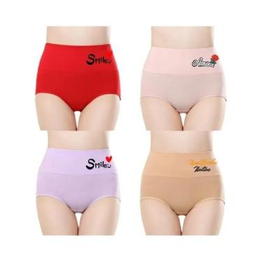 Imagem de Conjunto De Calcinhas De Algodão De Cintura Alta plus Size Para Mulher