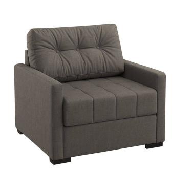 Imagem de Sofá Cama Solteiro 100cm Linho Murilo Uno Cinza