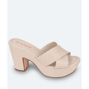 Imagem de Tamanco Feminino Meia Pata Salto Grosso Bebecê Off Whi-11066, Off whit