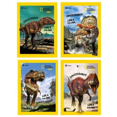Imagem de Livro Infantil Individual Sortido Ler E Colorir Dinossauros - National