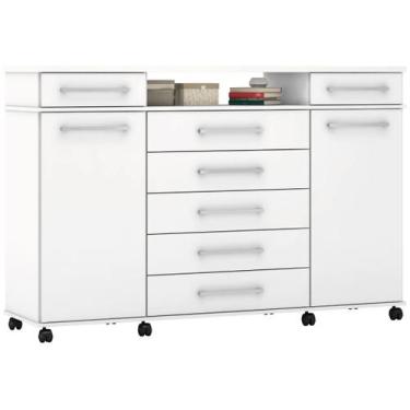 Imagem de Cômoda London Quarto com 7 Gavetas 2 Portas e Rodízios - Demóbile, Bra