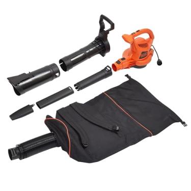 Imagem de BLACK+DECKER Soprador elétrico de folhas, aspirador de folhas e mulcher 3 em 1, sopradores de mochila para cuidados com o gramado, fluxo de ar de 400 km/h, potência de entrega de 400 cfm, saco