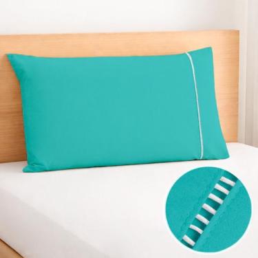 Imagem de 1 Fronha com Ponto Palito 90cmx50cm Percal 180 Fios - BEM ME QUER , VE