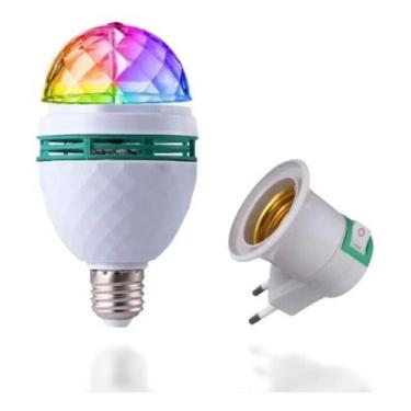 Imagem de Lâmpada De Led Colorido Rotativo Giratório Bola Maluca Festa - Centrão