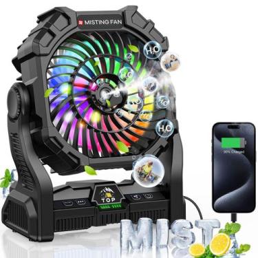 Imagem de Ventilador de nebulização portátil DOWILLDO com lanterna RGB 30000mAh