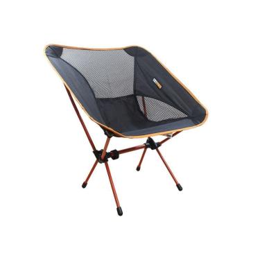 Imagem de Cadeira Portátil para Camping Karibu com Estrutura em Aço e Assento em Poliéster Preto Azteq