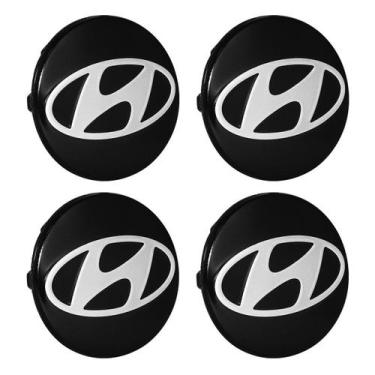Imagem de Jogo Calotinha 59mm Centro de Roda Hyundai i30 Preta - GFM