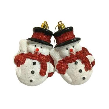 Imagem de Decoração Natalina 2 Boneco de Neve de Luxo pra Pendurar na Árvore de 